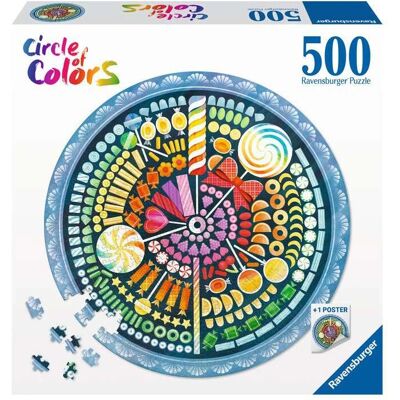 Ravensburger Circle of Colours Candy 500 Piece Jigsaw Puzzle - Puzzle Ravensburger Circle of Colours Candy 500 Piece Jigsaw Puzzle - Puzzle