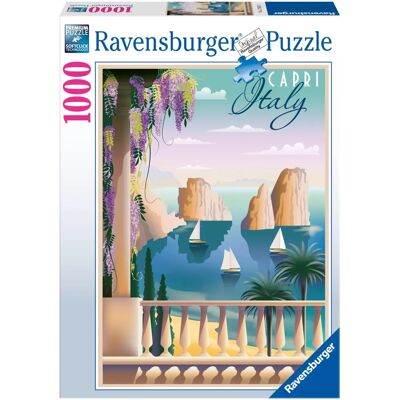 Puzzle Ravensburger 1000 p - Tarjeta postal de Capri - Para adultos 14+ Puzzle Ravensburger 1000 p - Tarjeta postal de Capri - Para adultos 14+
