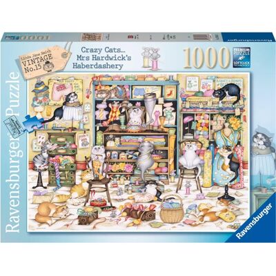 Ravensburger Crazy Cats Mrs Hardwick's Haberdashery Puzzle de 1000 Pièces - Publicité Ravensburger Crazy Cats Mrs Hardwick's Haberdashery Puzzle de 1000 Pièces - Publicité