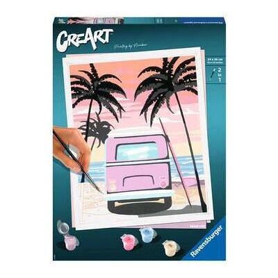 Kit de Peinture par Numéros Beach Life de Ravensburger - Pour 12 ans et plus - Scène de bus à la plage - Publicité Kit de Peinture par Numéros Beach Life de Ravensburger - Pour 12 ans et plus - Scène de bus à la plage - Publicité