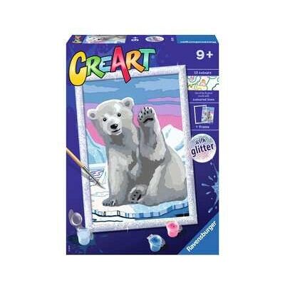 Ravensburger CreArt Pawesome IJsbeer - Verf op Nummers Kit Ravensburger CreArt Pawesome IJsbeer - Verf op Nummers Kit