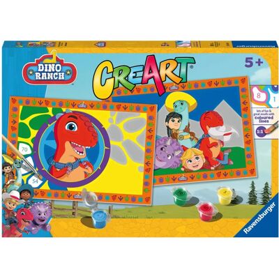 Ravensburger Seria CreArt Junior: 2 x Dino Ranch - Zestaw do malowania Ravensburger Seria CreArt Junior: 2 x Dino Ranch - Zestaw do malowania
