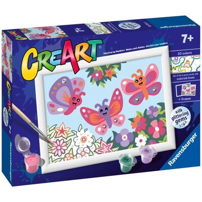 Ravensburger - Série CreArt E : Papillons avec Glitter, Kit de Peinture par Numéros - Publicité Ravensburger - Série CreArt E : Papillons avec Glitter, Kit de Peinture par Numéros - Publicité
