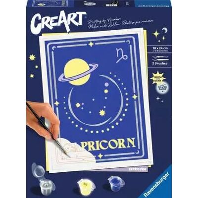Ravensburger CreArt - MNZ - Capricorne - Kit de Peinture par Numéros - Signe du Zodiaque - Publicité Ravensburger CreArt - MNZ - Capricorne - Kit de Peinture par Numéros - Signe du Zodiaque - Publicité