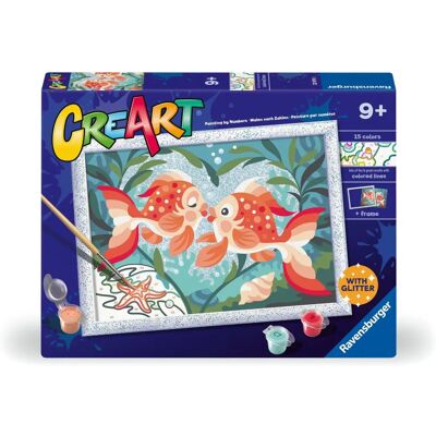 Ravensburger CreArt Serie D - Pesci innamorati - Kit di pittura con numeri Ravensburger CreArt Serie D - Pesci innamorati - Kit di pittura con numeri