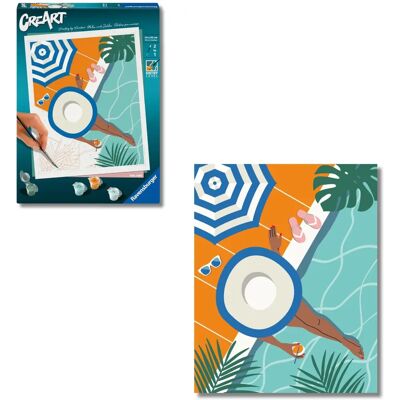 Ravensburger CreArt - Scena della piscina - Kit di pittura per bambini e adulti Ravensburger CreArt - Scena della piscina - Kit di pittura per bambini e adulti