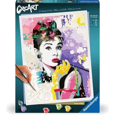 Ravensburger Kleur- en Numberset - Audrey Hepburn - 30x40cm Ravensburger Kleur- en Numberset - Audrey Hepburn - 30x40cm