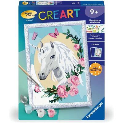 CreArt Kids 18x24cm Licorne florale, dès 9 ans, Kit de peinture par numéros - Kit de peinture - Publicité CreArt Kids 18x24cm Licorne florale, dès 9 ans, Kit de peinture par numéros - Kit de peinture - Publicité