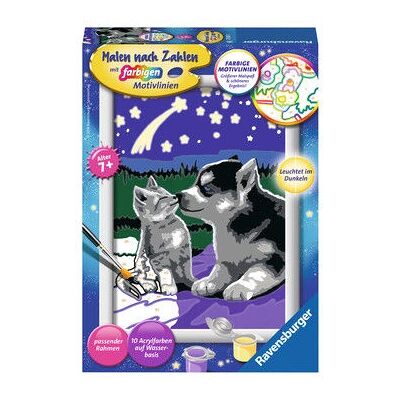 Ravensburger Peinture par numéros - Chien et chat - 13x18 cm Ravensburger Peinture par numéros - Chien et chat - 13x18 cm