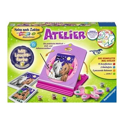 Kit de Pintar por Números Ravensburger - Estudio Caballos - Habilidades Motoras Finas Kit de Pintar por Números Ravensburger - Estudio Caballos - Habilidades Motoras Finas
