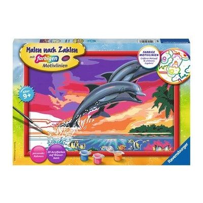 Ensemble de Coloration Dauphins Ravensburger - 31x21cm, 20 Couleurs Acryliques - Publicité Ensemble de Coloration Dauphins Ravensburger - 31x21cm, 20 Couleurs Acryliques - Publicité