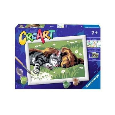 Ravensburger CreArt Gatos y Perros Dormidos Kit de Pintura para Niños Ravensburger CreArt Gatos y Perros Dormidos Kit de Pintura para Niños