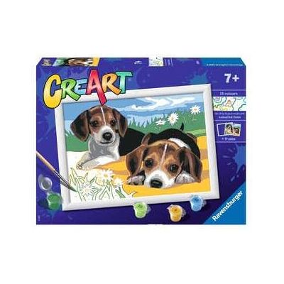 Ravensburger CreArt Verf op Nummer - Jack Russell Puppies Ravensburger CreArt Verf op Nummer - Jack Russell Puppies