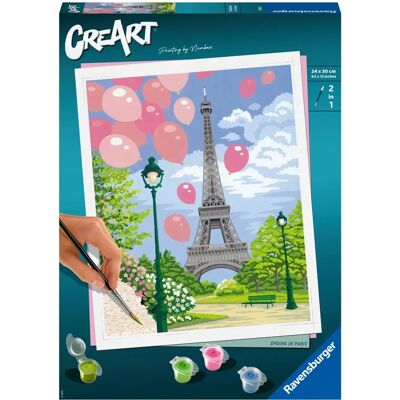 Kit de Peinture par Numéros Ravensburger Printemps à Paris - Toile, Couleurs - Publicité Kit de Peinture par Numéros Ravensburger Printemps à Paris - Toile, Couleurs - Publicité