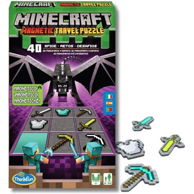 ThinkFun - Rompecabezas magnético de viaje Minecraft - Juego lógico para niños 8+ ThinkFun - Rompecabezas magnético de viaje Minecraft - Juego lógico para niños 8+