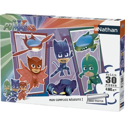 Puzzle PJ Masks et leurs super véhicules - Nathan 30 pièces Puzzle PJ Masks et leurs super véhicules - Nathan 30 pièces