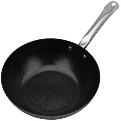 Wok GSW Avanti en acier carbone 28cm - Induction, Compatible four - Publicité Wok GSW Avanti en acier carbone 28cm - Induction, Compatible four - Publicité
