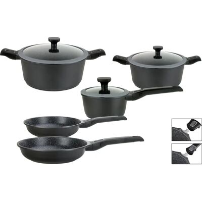 GSW Easy Click Topfset - Induktion, 8-teilig, schwarz GSW Easy Click Topfset - Induktion, 8-teilig, schwarz