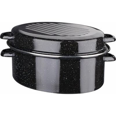 GSW Bräter - 34x44x20 cm, Schwarz, Für Induktion GSW Bräter - 34x44x20 cm, Schwarz, Für Induktion