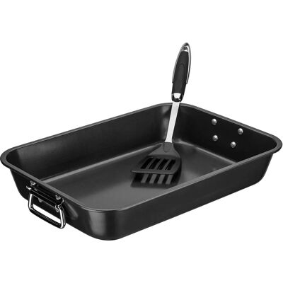 GSW Stahlbackform - Antihaft, Hoher Rand, Edelstahlgriff - 40x28,5cm GSW Stahlbackform - Antihaft, Hoher Rand, Edelstahlgriff - 40x28,5cm