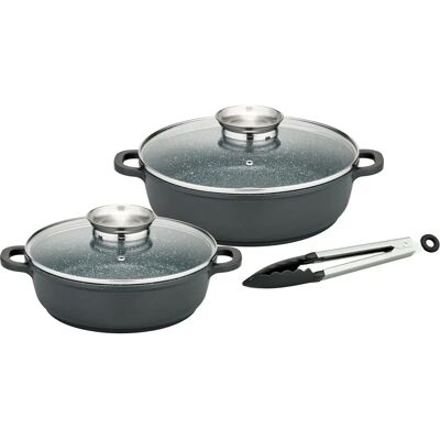 GSW Gourmet Granit Kochgeschirr-Set - 28cm, Schwarz - Induktion GSW Gourmet Granit Kochgeschirr-Set - 28cm, Schwarz - Induktion