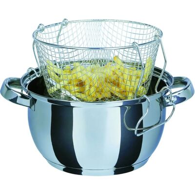 Padella in acciaio inossidabile GSW 488204 con inserto e coperchio in vetro - 22cm Padella in acciaio inossidabile GSW 488204 con inserto e coperchio in vetro - 22cm
