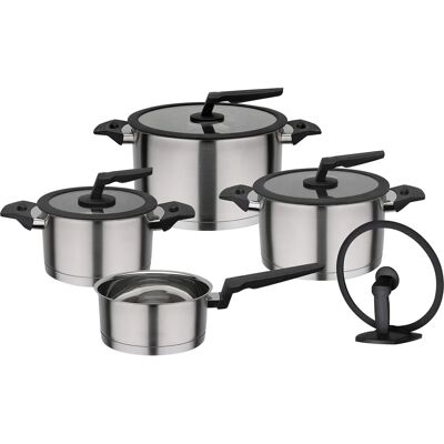 Ensemble de casseroles en acier inoxydable GSW Apart - 9 pièces - Publicité Ensemble de casseroles en acier inoxydable GSW Apart - 9 pièces - Publicité