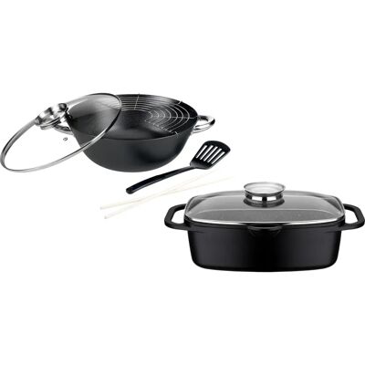 GSW Gourmet Granit Topfset - induktionsgeeignet - schwarz GSW Gourmet Granit Topfset - induktionsgeeignet - schwarz