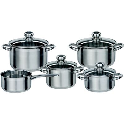 Set Pentole GSW Silver Star - 5 Pezzi Acciaio Inox Induzione Set Pentole GSW Silver Star - 5 Pezzi Acciaio Inox Induzione