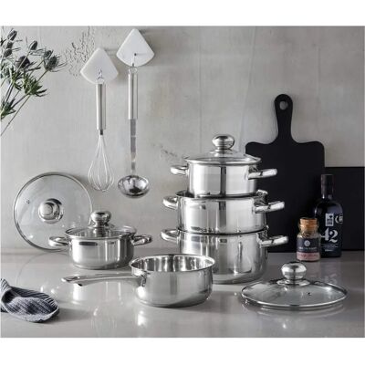 Set di pentole GSW Silver Star - Induzione, 11 pezzi Set di pentole GSW Silver Star - Induzione, 11 pezzi