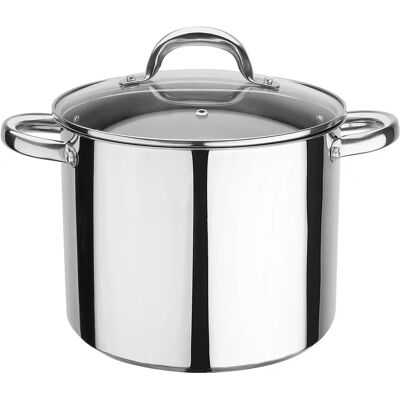 GSW Montreal - 10L Edelstahlkochtopf mit Glasdeckel - Für alle Herde geeignet GSW Montreal - 10L Edelstahlkochtopf mit Glasdeckel - Für alle Herde geeignet