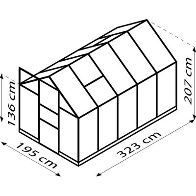 VITAVIA Apollo 6200 Gewächshaus Aluminium, 6,2m² - Gewächshaus VITAVIA Apollo 6200 Gewächshaus Aluminium, 6,2m² - Gewächshaus