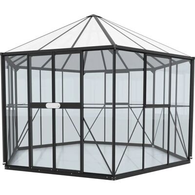 VITAVIA Juno 9000 - Gewächshaus, 9 m², schwarz, mit Stahlfundament VITAVIA Juno 9000 - Gewächshaus, 9 m², schwarz, mit Stahlfundament
