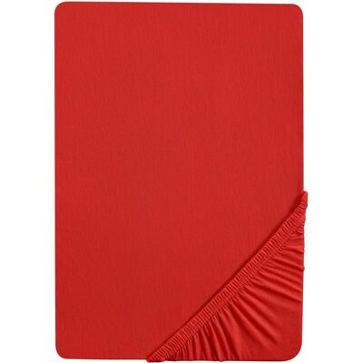 Drap-housse en jersey fin Biberna - 90x200 - 200x200 cm - Rouge - Publicité Drap-housse en jersey fin Biberna - 90x200 - 200x200 cm - Rouge - Publicité