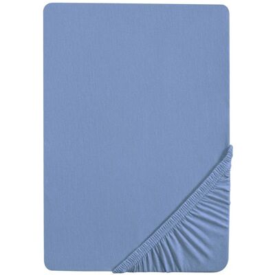 Biberna Katoenen Fitted Sheet - Blauw - Tot 22cm - 90x200cm Biberna Katoenen Fitted Sheet - Blauw - Tot 22cm - 90x200cm