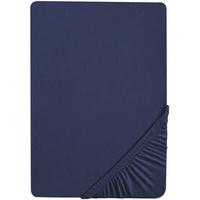 Drap housse en jersey marine Biberna - 90-100x200 cm - Literie - Publicité Drap housse en jersey marine Biberna - 90-100x200 cm - Literie - Publicité