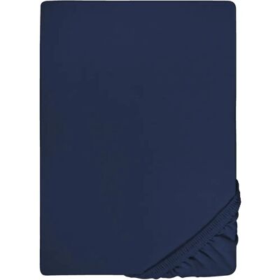 Drap housse en jersey marine Biberna - 90-100x200 cm - Literie - Publicité Drap housse en jersey marine Biberna - 90-100x200 cm - Literie - Publicité