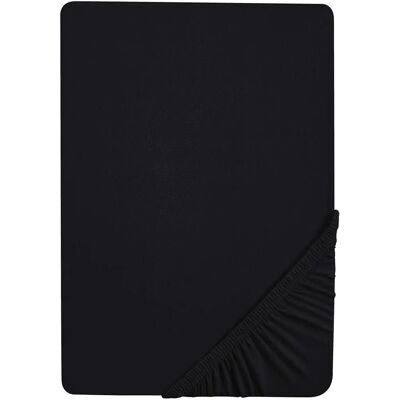 Drap-housse Biberna Thea - Noir - 140-160cm x 200-220cm - Publicité Drap-housse Biberna Thea - Noir - 140-160cm x 200-220cm - Publicité