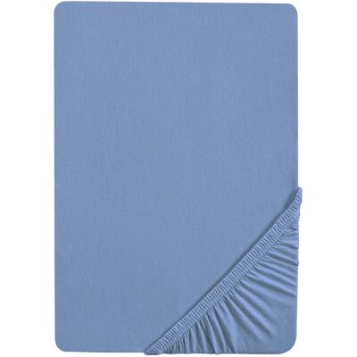 Biberna - Jersey - Bleu - 90-100x200 cm - Drap housse - Publicité Biberna - Jersey - Bleu - 90-100x200 cm - Drap housse - Publicité