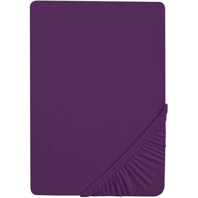 Drap-housse Biberna Thea - Jersey Élastique, 180-200x200-220cm, Violet Foncé - Publicité Drap-housse Biberna Thea - Jersey Élastique, 180-200x200-220cm, Violet Foncé - Publicité