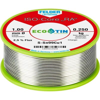 Felder Fil de soudure ISO-Core RA 1mm 250g Sans Plomb - Lötspulenkit - Publicité Felder Fil de soudure ISO-Core RA 1mm 250g Sans Plomb - Lötspulenkit - Publicité