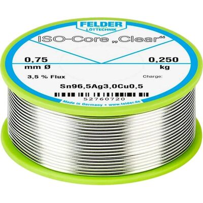 FELDER LÖTTECHNIK ISO-Core Clear SAC305 Löttråd - Elektronik - 0.25kg FELDER LÖTTECHNIK ISO-Core Clear SAC305 Löttråd - Elektronik - 0.25kg