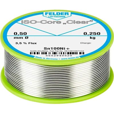 FELDER LÖTTECHNIK Soldeerdraden Sn99,25Cu0,7Ni0,05 - Hoog Temp, Zonder Lood - 0.250kg FELDER LÖTTECHNIK Soldeerdraden Sn99,25Cu0,7Ni0,05 - Hoog Temp, Zonder Lood - 0.250kg