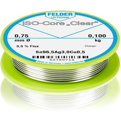 FELDER LÖTTECHNIK Sn99,25Cu0,7Ni0,05 - Lötspule - Klar - 0.75mm FELDER LÖTTECHNIK Sn99,25Cu0,7Ni0,05 - Lötspule - Klar - 0.75mm