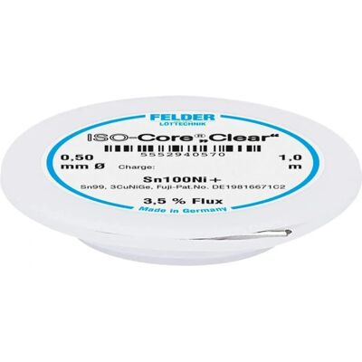 FELDER LÖTTECHNIK - ISO-Core Clear Sn100Ni+ Lötzinn - 0,5 mm FELDER LÖTTECHNIK - ISO-Core Clear Sn100Ni+ Lötzinn - 0,5 mm