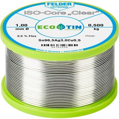 FELDER LÖTTECHNIK Lötleitung Sn96,5Ag3Cu0,5 - Hochwertiges bleifreies, 0,5kg, 1mm FELDER LÖTTECHNIK Lötleitung Sn96,5Ag3Cu0,5 - Hochwertiges bleifreies, 0,5kg, 1mm