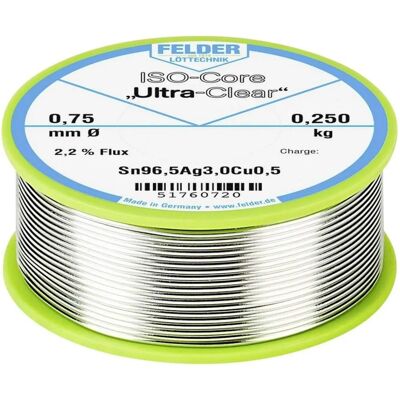 FELDER LÖTTECHNIK ISO-Core Ultra Clear SAC305 - Bleifreier Lötfaden - 0,250kg FELDER LÖTTECHNIK ISO-Core Ultra Clear SAC305 - Bleifreier Lötfaden - 0,250kg