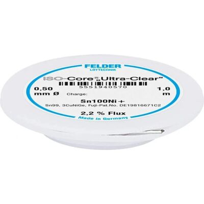 FELDER LÖTTECHNIK ISO-Core Ultra-Clear Sn100Ni+ bleifreies Lötzinn - Lötfaden FELDER LÖTTECHNIK ISO-Core Ultra-Clear Sn100Ni+ bleifreies Lötzinn - Lötfaden