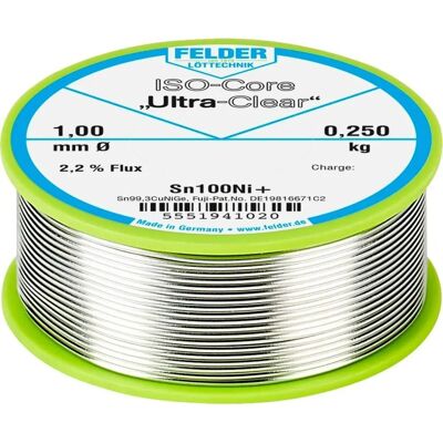 FELDER LÖTTECHNIK - ISO-Core Ultra-Clear Sn100Ni+ Lötzinn FELDER LÖTTECHNIK - ISO-Core Ultra-Clear Sn100Ni+ Lötzinn