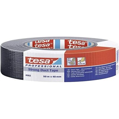 Ruban Tissu Noir Tesa - 48mm x 50m - Polyvalent - Publicité Ruban Tissu Noir Tesa - 48mm x 50m - Polyvalent - Publicité